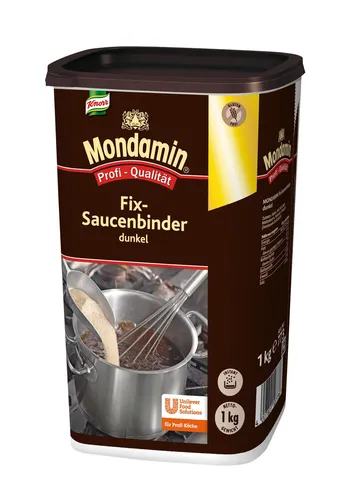 Mondamin Fix-Soßenbinder dunkel 1 Kg - Brühe & Bratensaucen, ideal für die schnelle Zubereitung von dunklen Saucen ohne Klumpenbildung.