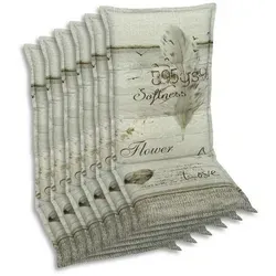 Sesselauflagenset, Beige, Textil, 6-teilig, Federn, Füllung: Schaumstoff, Vlies, 50x7x120 cm, Oeko-Tex® Standard 100, pflegeleicht, hochwertige Qualität, langlebig, für den Außenbereich geeignet, mittels Bändern zu befestigen, Gurtband befestigen, Outdoor-Kissen, Gartenstuhlauflagen, Hochlehner-Auflagen