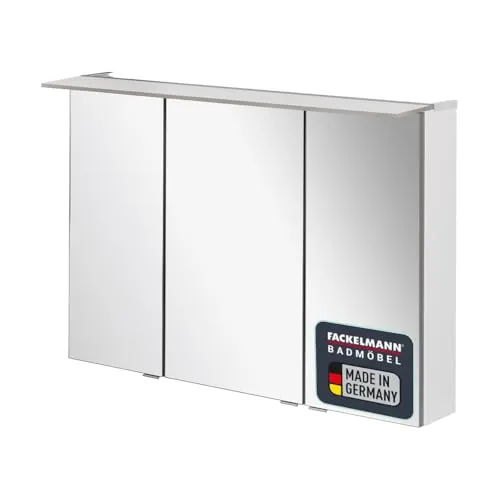 Fackelmann B.PERFEKT LED Spiegelschrank 100 cm - Moderner Badspiegelschrank mit LED-Beleuchtung, ideal für zusätzlichen Stauraum im Badezimmer. Made in Germany, bietet er eine elegante Lösung für Ihr Zuhause.