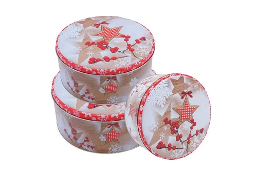 Kamber Office Keksdose Plätzchendose 3er Set Gebäckdose Weihnachten Set Keksdose Sterne