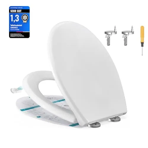 SONGMICS O-Form Toilettendeckel mit Kindersitz und Absenkautomatik