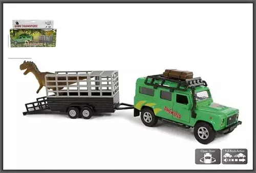 Auto Land Rover przyczepa z dinozaurem Hipo 8713219370759