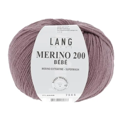 LANG YARNS Merino 200 Bébé - Farbe: Altrosa (0448) - 50 g / ca. 203 m Wolle
