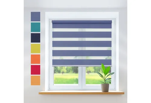 Doppelrollo Klemmfix, ohne Bohren, Sichtschutz, Rikmani, Klemm- oder Schraubmontage, Moderne Optik, Klemm- oder Schraubmontage, Sicht- und Sonnenschutz