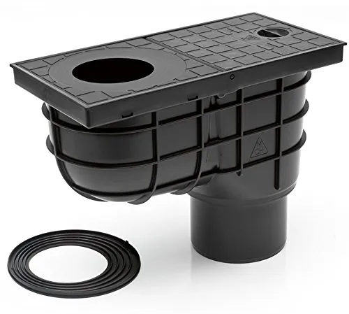 Dachrinnenablauf Regensinkasten 325 E - Entwässerung - Robuster Regenrohrablauf mit integrierter Geruchsklappe, frostsicher und einfach zu reinigen, ideal für die Ableitung von Regenwasser.