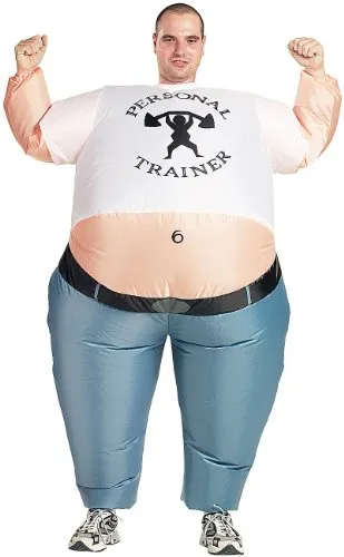 Playtastic Aufblasbares Kostüm: Selbstaufblasendes Kostüm Personal Trainer (Aufblasbare Erwachsene, Faschingskostüme, Ventilator)