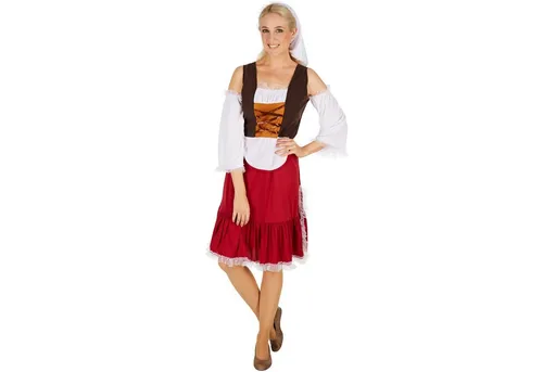 tectake® Frauenkostüm Mittelalter Magd - Kostüm für Fasching und Karneval, historisch inspiriert und perfekt für Mittelalterfeste – erlebe Nostalgie und Eleganz in einem!