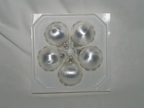 Christbaumschmuck Lauscha 6cm Kugel eisweiß uni mundgeblasen