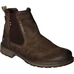 Mustang Shoes 4157608/306 Stiefel - Wanderschuhe für Herren: Gefütterte Chelsea-Stiefel in Braun, ideal für kalte Tage mit Kunstfell-Innenraum und robuster Synthetiksohle.