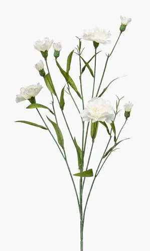 artplants.de Künstliche Blume Nelke Kano, Creme, 70cm - Künstliche Dianthus