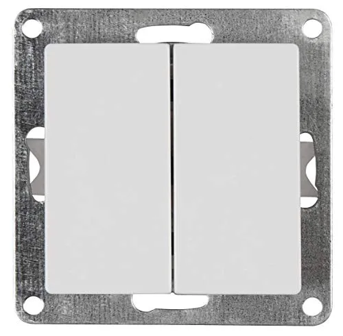 McPower Wechselschalter | Cup | 2-fach, 250V~/10A, Unterputz, weiß poliert, modernes Design