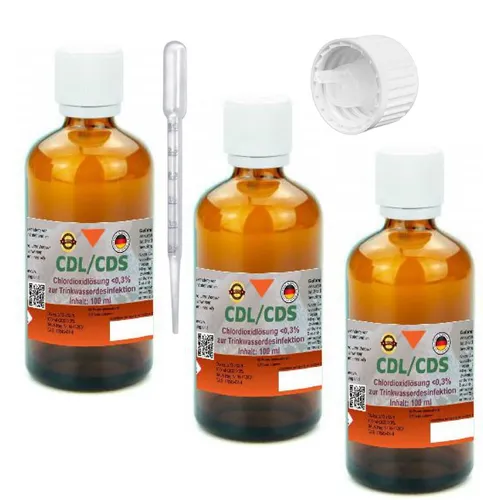CDL 0,3 % CDS 3x 100 ml Fertiglösung aktiviert Tropfer Pipette Braunglasflasche