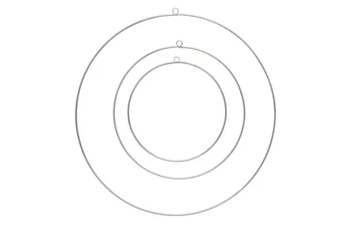 MARELIDA Dekoobjekt Dekoringe Metallringe mit Aufhängeösen DIY Basteln 50/40/30cm silber (3 St)