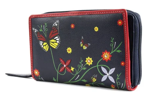 Bruno Banani Geldbörse Butterfly - Elegante Lederbörse - Geldbörse aus echtem Leder mit 11 Fächern für Karten und 1 Zipperfach für Münzen. Ideal für Ordnung und Stil beim Einkaufen!