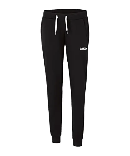 JAKO Damen Joggingbroek Base mit Manchetten - Freizeit- und Jogginghose aus French-Terry Baumwolle, weich und einlaufvorbehandelt, ideal für komfortable Freizeitaktivitäten.