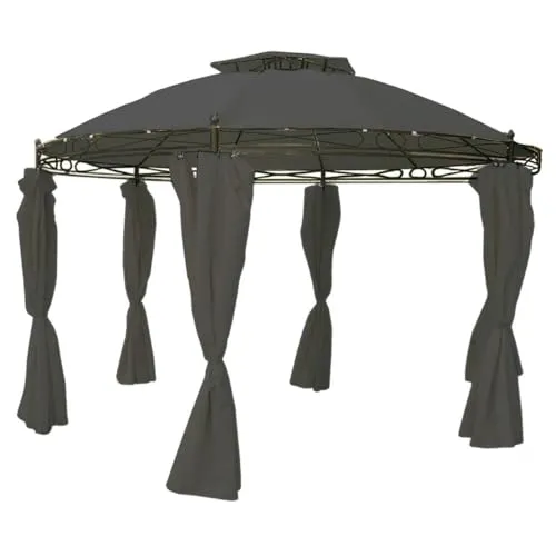 Linder Ersatzdach für Pavillon rund Ø3,5m steingrau - Pavillon Ersatzdach, wasserabweisend aus robustem Polyester, ideal für den Schutz bei jedem Wetter. Erhältlich in beige, burgundrot, steingrau und taupe.