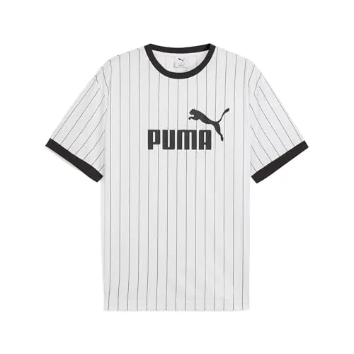 Puma Essentials Striped Jersey puma white (02) M - Herren T-Shirt aus 100% recyceltem Material, bietet hohen Tragekomfort und einen modernen V-Ausschnitt. Ideal für stilvolle, umweltbewusste Outfits.