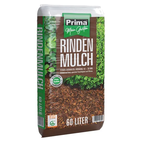 Prima Rindenmulch Mulch Garten Deko Nadelholzrinde Bodenhilfsstoff 10-30mm 60 L