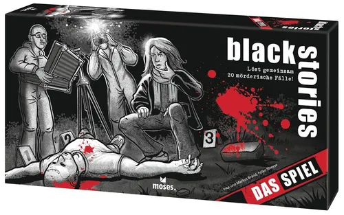 moses. 90083 Black Stories Das Spiel - Gesellschaftsspiel für spannende Rätselrunden, fördert kreatives Denken und Teamarbeit.