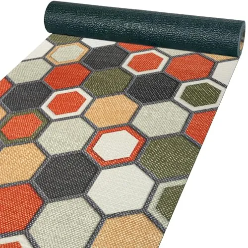 ANRO Küchenläufer Teppich Läufer Flur Küchenteppich rutschfest Küchenmatte abwaschbar Flurläufer pflegeleicht zuschneidbar Elandra 180 x 52 cm