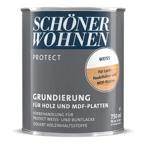 Produktbild Schöner Wohnen Protect Grundierung für Holz und MDF 750 ml weiß