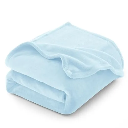 CozyLux Kuscheldecke Flauschig Decke Sofa 150x200 cm für 4 Jahreszeiten - Weich/Warm/Leicht Sofadecke Wohndecke Couchdecke für Sofa/Bett/Couch, Flanell Fleecedecke 150x200cm Hellblau