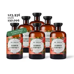 Herber Hibiskus Bundle: 6x alkoholfreier Aperitif - Likör & Kräuterschnaps – Erfrischender Hibiskusgeschmack mit Rosmarin und Bitterorange, perfekt für sommerliche Drinks wie den Hibiskus-Spritz, vegan und glutenfrei.
