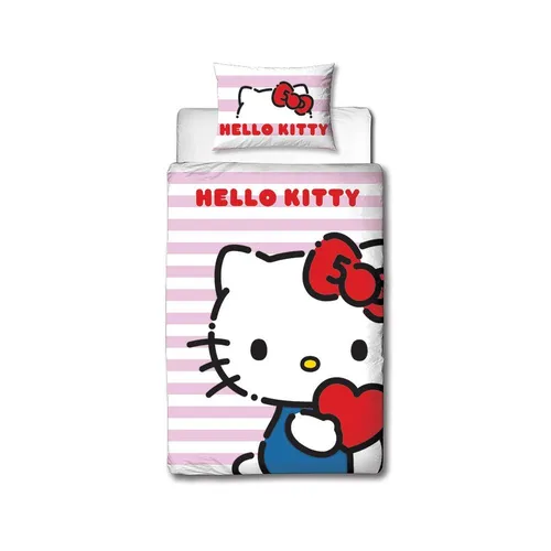 Hello Kitty Einzelbettbezug Set Hello Weiß Rosa Katze UK Größe Kinder 2 Designs