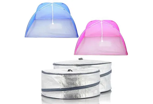 HAC24 Abdeckhaube 2tlg. Warmhaltehaube Isolierhaube & 2tlg. Insektenschutz Fliegenhaube, Faltbar