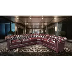 Chesterfield XL Ecksofa Luton – Wohnlandschaft in Rot von Salottini