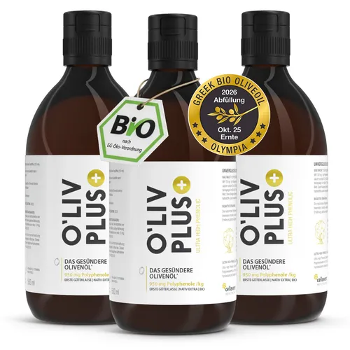 Cellavent Healthcare Ultra High Phenolic Olivenöl - O'Liv PLUS 1500 ml - Therapeutisches Bio-Olivenöl mit hohen phenolischen Verbindungen, ideal für gesundheitsbewusste Genießer.