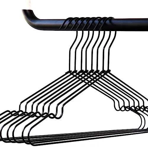 Design Kleiderbügel aus stabilem Metall - 8 Stück (Schwarz) in schwarz von rod & knot