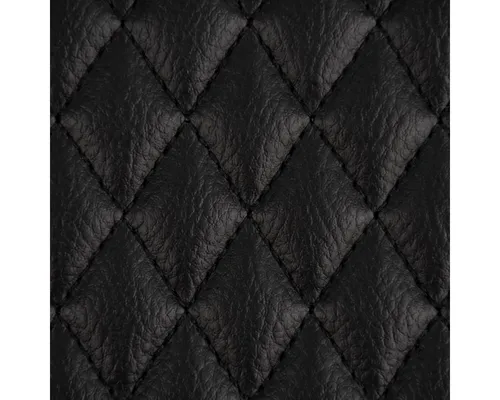 SCHÖNER LEBEN. Stoff Kunstleder Lederimitat Steppstoff Steppung Rauten schwarz 1,4m Breite, abwaschbar