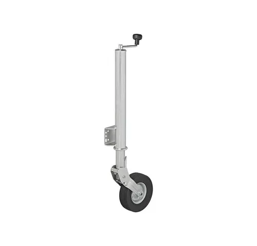 APT PKW-Anhänger Stützrad klappbar 570/60 mm - Praktisches klappbares Stützrad mit Vollgummi-Reifen für einfache Handhabung und Stabilität. Ideal für den Einsatz an PKW-Anhängern, robust und zuverlässig.