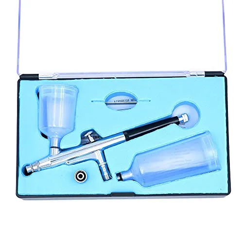 ANCLLO Airbrush-Set mit verschiedenen Bechern, 0,3 mm, für Make-up, Modellbau und Bastelarbeiten