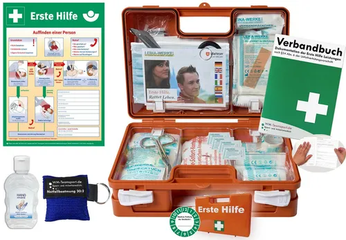 WM-Teamsport Erste-Hilfe-Koffer mit Hygiene-Gel in orange von WM-Teamsport