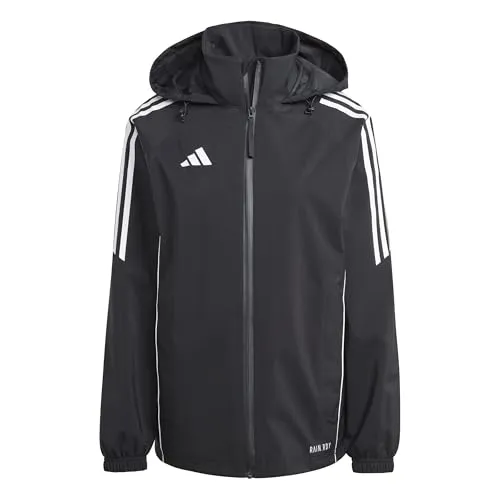 adidas Performance Tiro 24 Regenjacke Damen schwarzweiss, XL (46-48) - Funktionsjacke mit Kapuze und Kordelzug, ideal für sportliche Aktivitäten bei jedem Wetter.