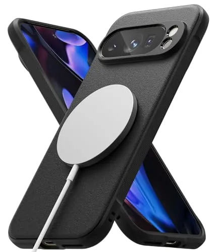 Ringke Onyx Magnetic für Google Pixel 9 Pro Hülle, [Kompatibel mit MagSafe] Griffig rutschfest Anti-Fingerabdruck Stoßfest Kratzfest Handyhülle mit Präzisen Kameraausschnitten - Black