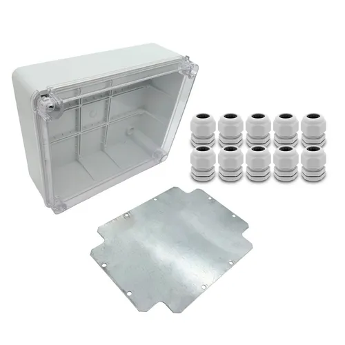 ARLI SET: Abzweigdose IP67 mit Sichttür 310 x 230 x 130 mm - Praktisches ARLI Set mit Abzweigdose und Montageplatte für vielseitige Elektroinstallationen. Flexibel einsetzbar, mit transparentem Deckel für einfache Handhabung und integrierter Dichtung für optimalen Schutz.