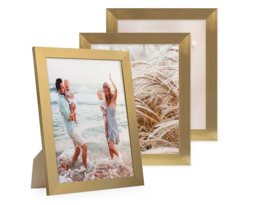 PHOTOLINI Bilderrahmen 3er Set breite Rahmen, extra Zubehör, (3er Set), im modernen Stil für Ihre stilvolle Wanddekoration