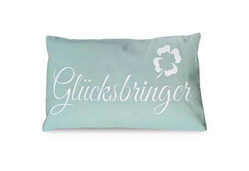 Bada Bing Dekokissen Glücksbringer mint grün Sofakissen in 50x30 cm Kissen Geschenk, Kissenhülle mit Füllung