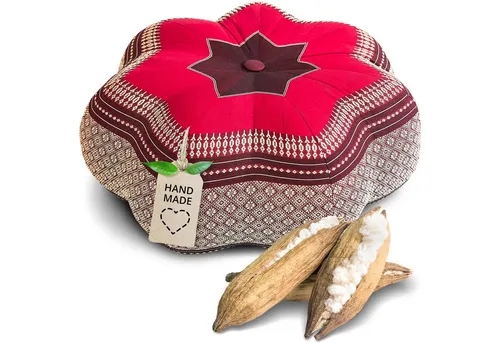 livasia Meditationskissen Zafukissen Stern groß, vegan und handgefertigt, Ø 40x20cm, Kapok