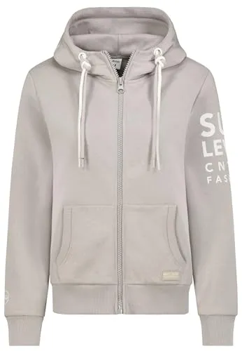 Sublevel Sweatjacke Hoodie Sweater Kapuzenpullover Übergangsjacke Frühlings, Farbe:Beige, Größe:XXL (44)