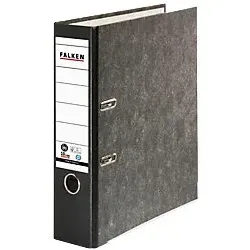 Falken Ordner Breit DIN A4 80 mm Schwarz 2 Ringe 80024136 Pappkarton Wolkenmarmor