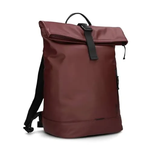 CARGO CAR200 Rolltop-Rucksack: Wasserfester Laptop-Rucksack (bordeaux) - Unisex Tagesrucksack aus Hydroflex-Material, leicht und wasserfest. Ideal für Laptops bis 15 Zoll mit vielen Fächern und hohem Tragekomfort dank gepolsterter Gurte.