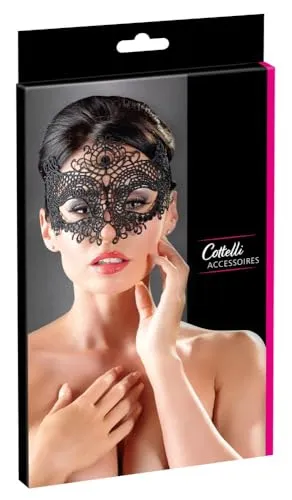 Cottelli Collection Maske bestickt mit Spitze schwarz in schwarz von Cottelli Collection