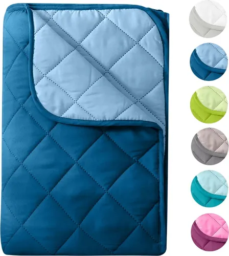 wometo Microfaser Sommer Steppbett 135x200 - Leichtes Steppbett in Dunkelblau, ideal für heiße Tage und Camping, kochfest bis 95° und pflegeleicht. Perfekt für eine erholsame Nacht.