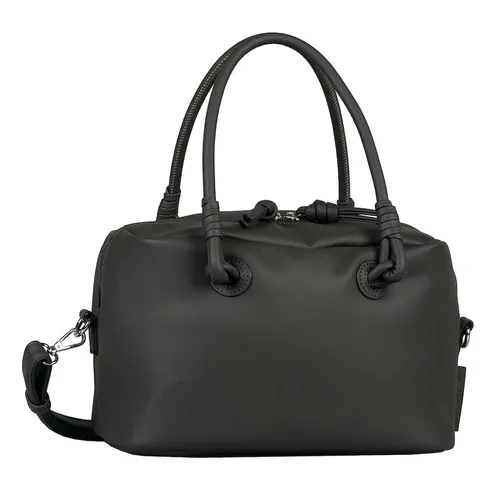 Tom Tailor Olivia Bowling Bag - Elegante Dunkelgraue Handtasche - Handtaschen aus modernem Lederimitat mit innovativer Henkelkonstruktion, vielseitig tragbar als Tote oder Schultertasche.