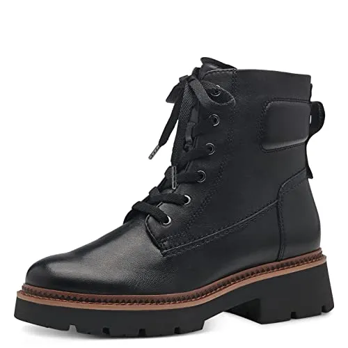 Tamaris Damen Combat Boots - Stiefeletten für den Übergang - Wanderschuhe mit Leder-Obermaterial, flache Sohle und komfortable rem.sock/TOUCHI Technologie für besten Tragekomfort in jedem Gelände.