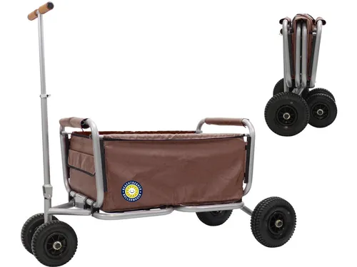 Beachtrekker Life Faltbarer Bollerwagen mit Feststellbremse - Bollerwagen mit Luftreifen und cleverem Design, leicht zusammenklappbar für Reisen, ideal für Ausflüge und Strandbesuche.